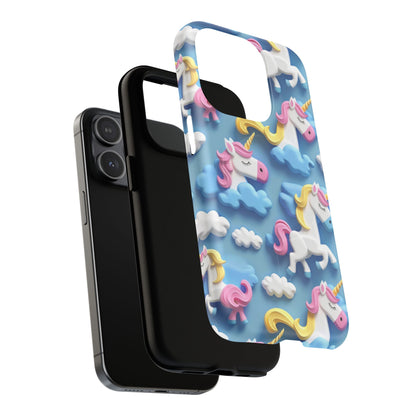 Whimsical Unicorn Blue Phone Case -Tough Magnetic iPhone Cover