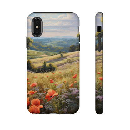 Phone Case with Beautiful Poppy Field Design