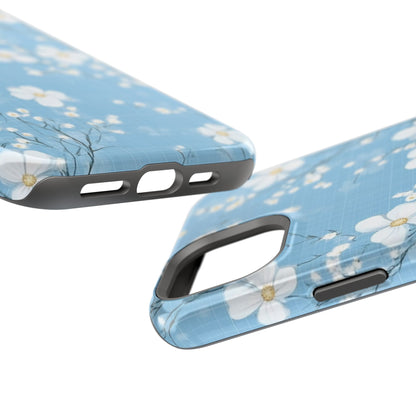 Powder Blue Floral Impact-Resistant Phone Case