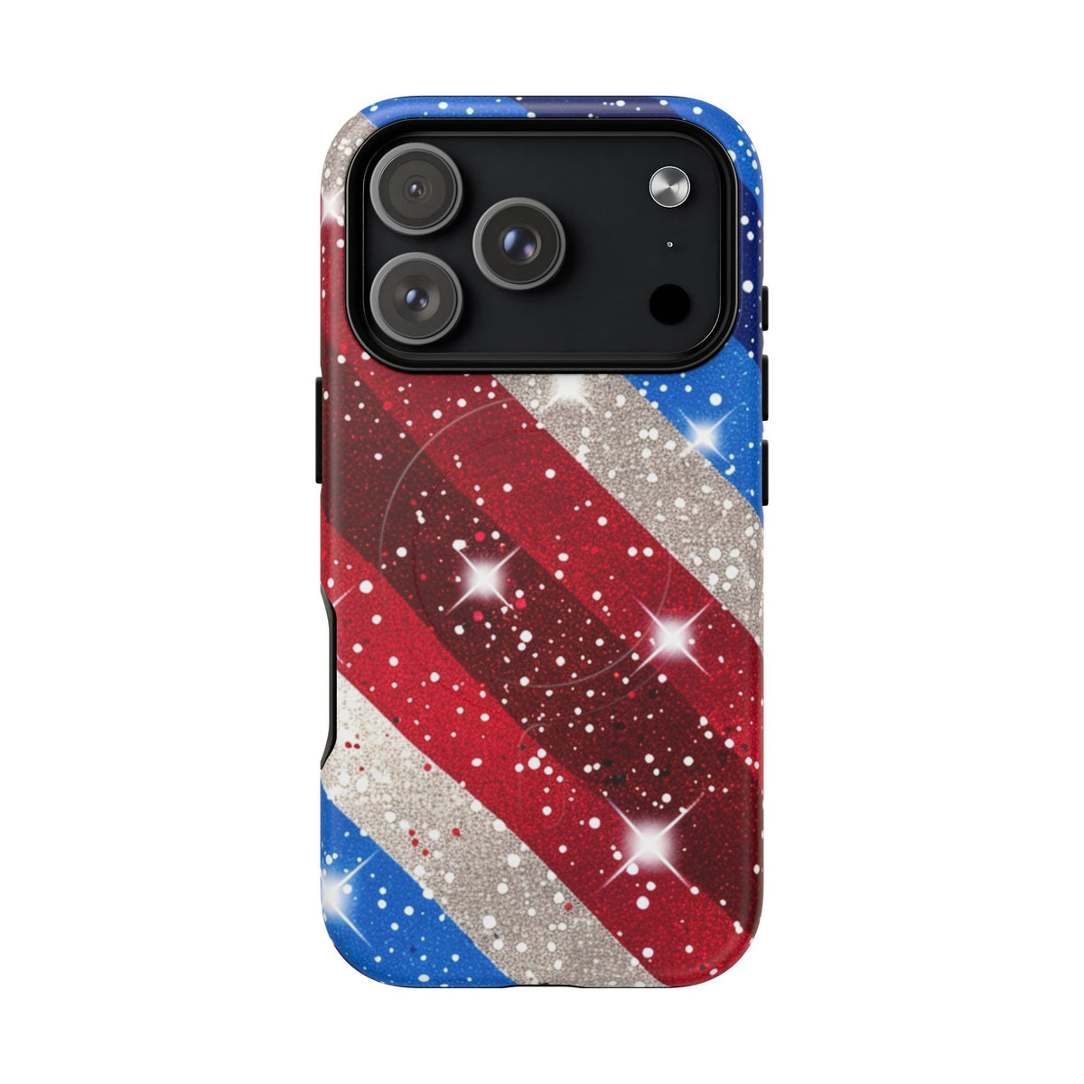 Glittery Patriotic Phone Case -Tough Magnetic iPhone Cover