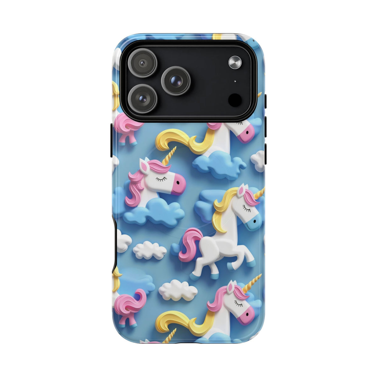 Whimsical Unicorn Blue Phone Case -Tough Magnetic iPhone Cover
