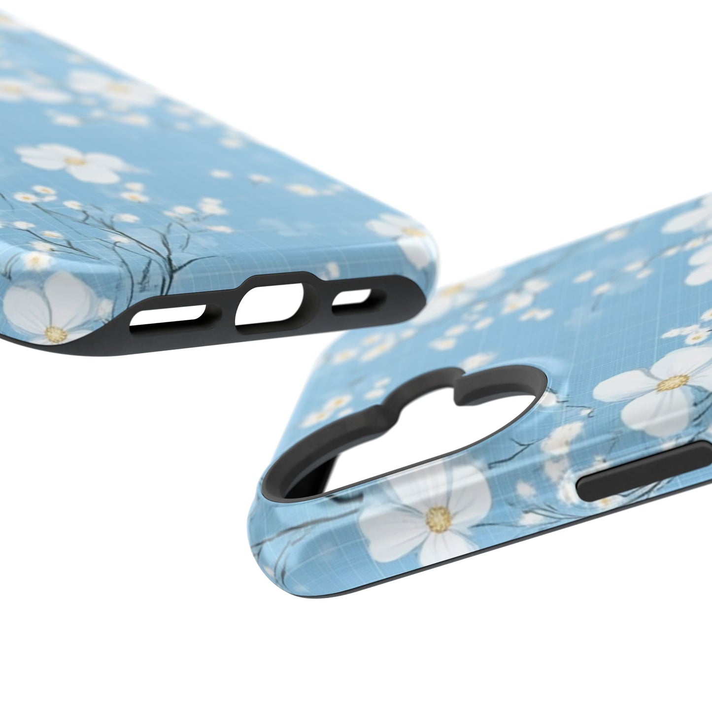 Powder Blue Floral Impact-Resistant Phone Case