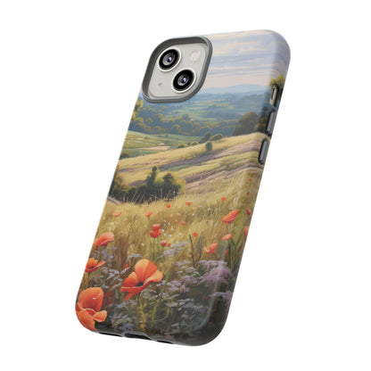 Phone Case with Beautiful Poppy Field Design