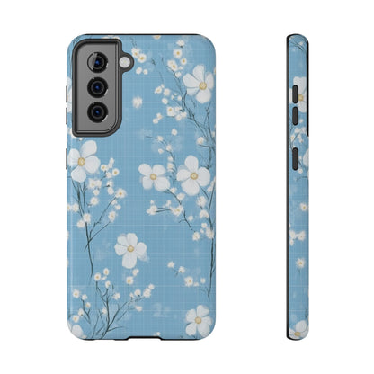 Powder Blue Floral Impact-Resistant Phone Case