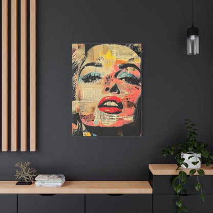 Canvas Wall Art Print, Retro Pop Culture Women 3 - Modern Home Decor, Wall Art, Gift for Art Lovers, Pop Art, Unique Gift for Her