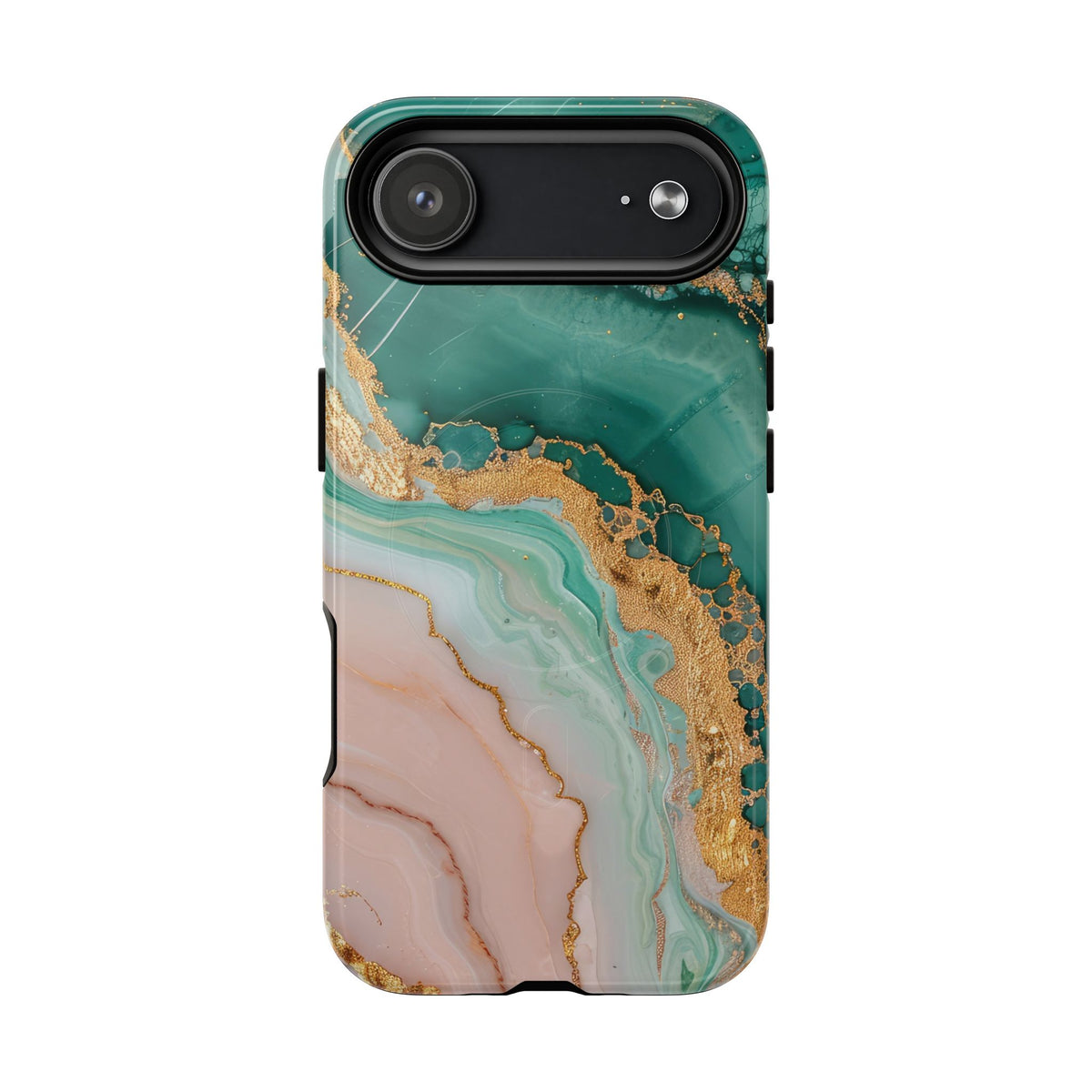 Green and Gold Marble phone case -Tough Magnetic iPhone Case