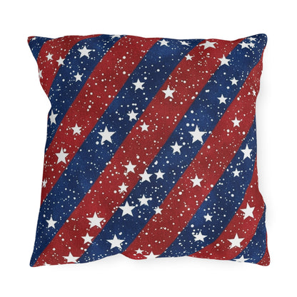 Patriotic Outdoor Pillows - Red, White & Blue Star Design for Summer Celebrations