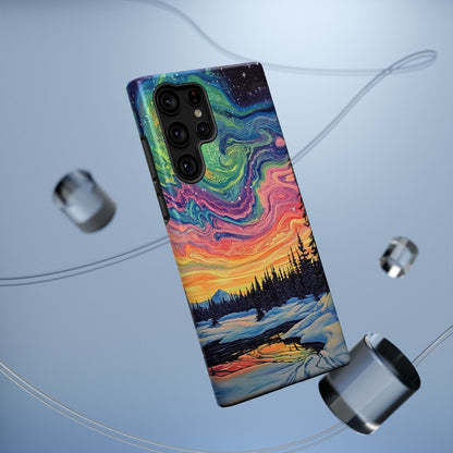 Nature-Inspired Impact-Resistant Phone Case - Vibrant Galaxy Sky Design