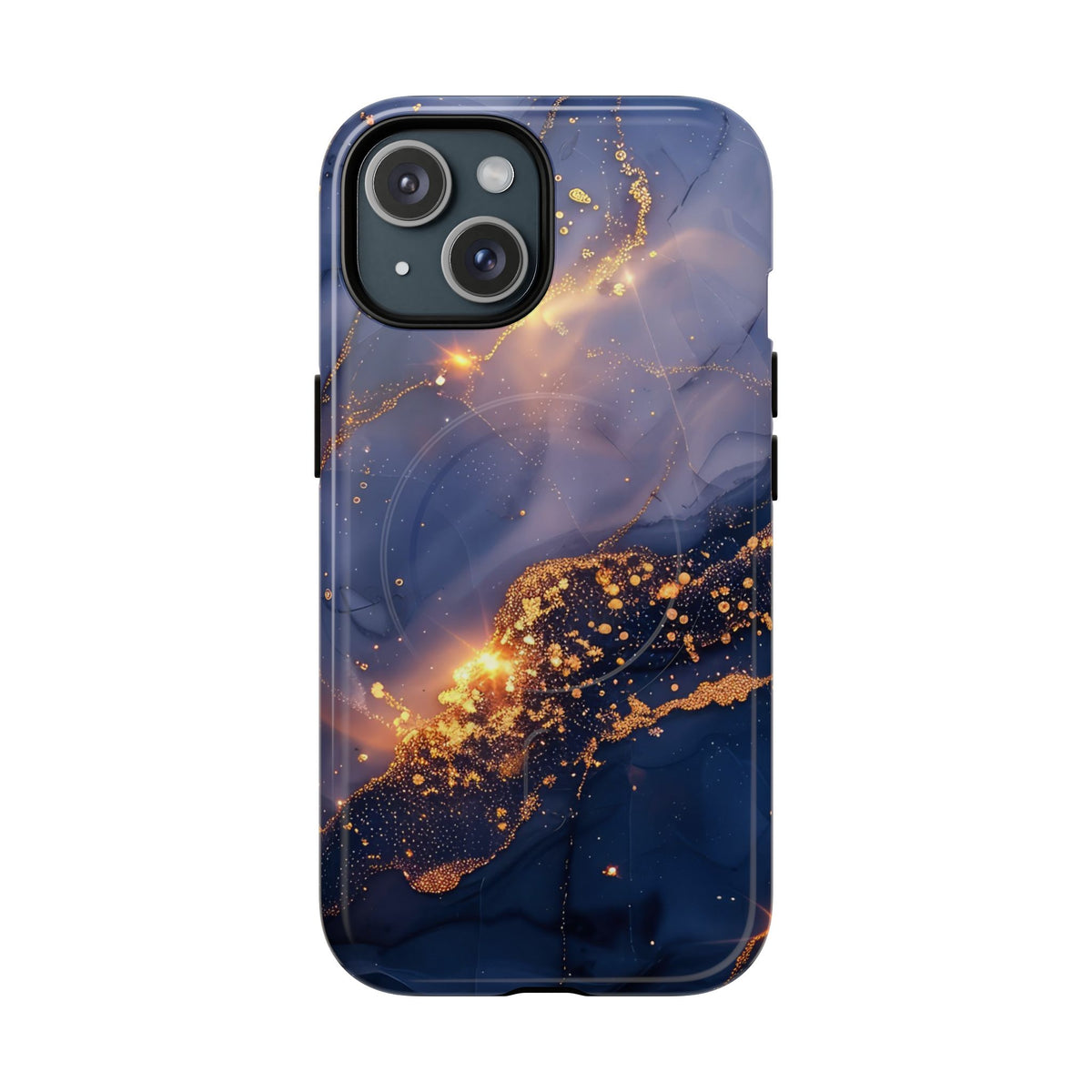 Black and Gold Marble phone case -Tough Magnetic iPhone Case