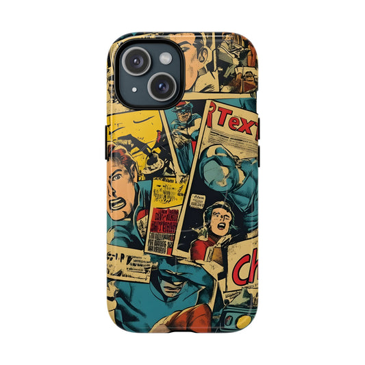 Vintage Comic - Tough Phone Cases, Superhero Phone Covers — Tough Magnetic iPhone Cover