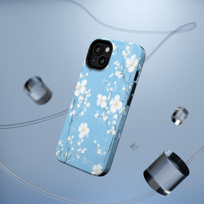 Powder Blue Floral Impact-Resistant Phone Case