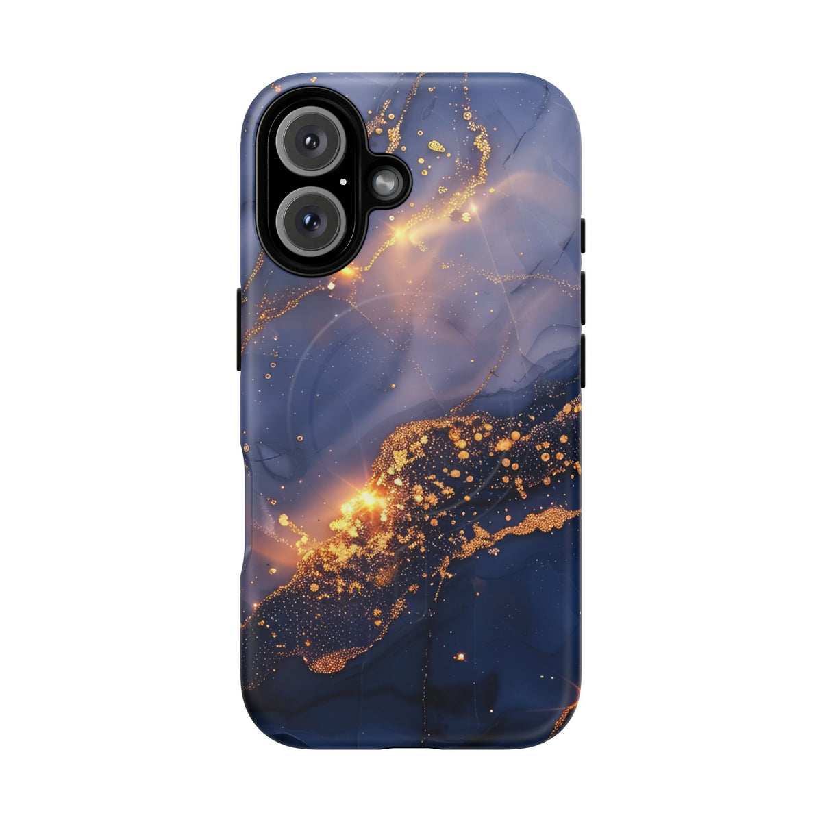 Black and Gold Marble phone case -Tough Magnetic iPhone Case