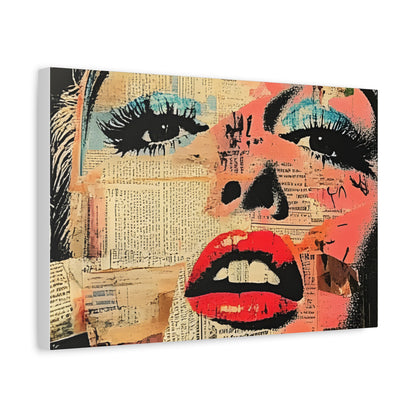 Canvas Wall Art Print, Retro Pop Culture Women 3 - Modern Home Decor, Wall Art, Gift for Art Lovers, Pop Art, Unique Gift for Her