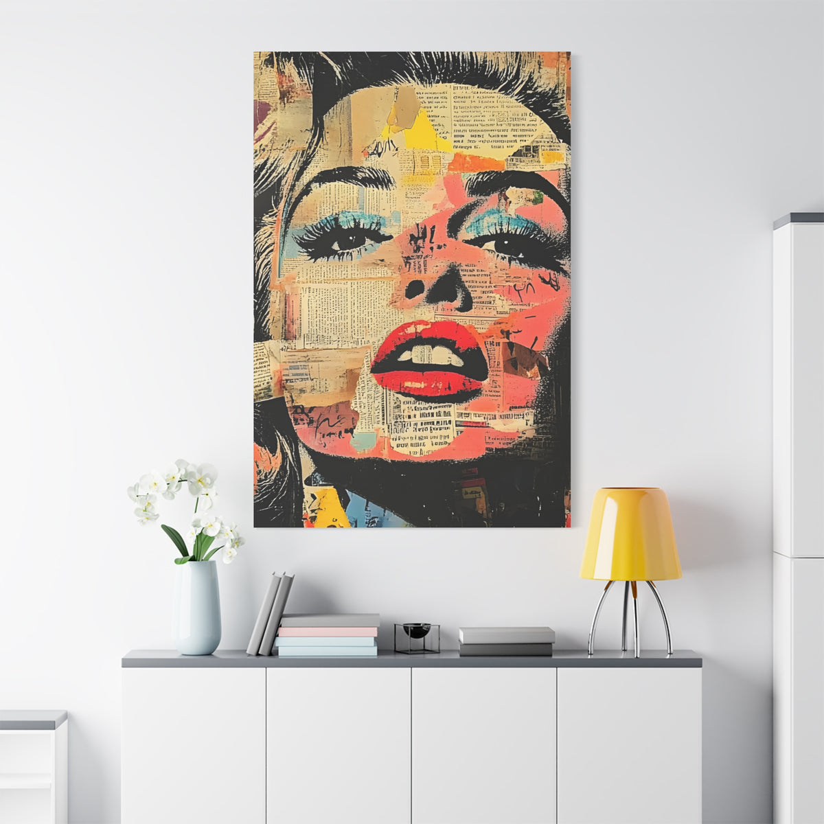 Canvas Wall Art Print, Retro Pop Culture Women 3 - Modern Home Decor, Wall Art, Gift for Art Lovers, Pop Art, Unique Gift for Her