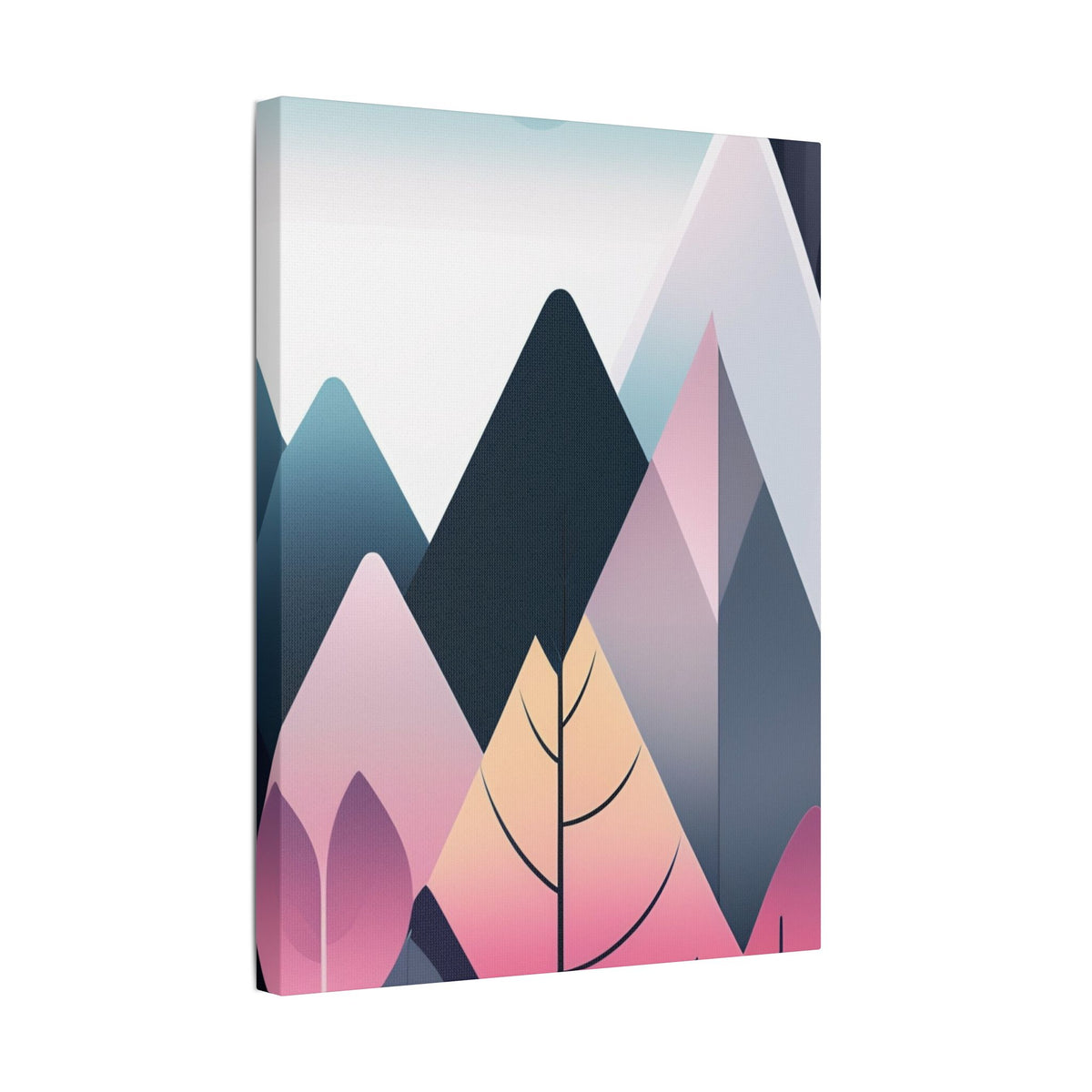 Mountain Sunrise  — Pink Pastel Abstract Landscape Canvas print