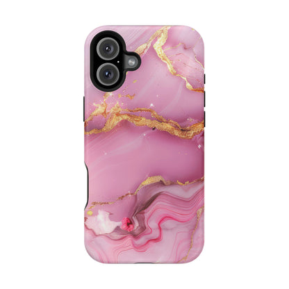 Elegant Marble Phone Case - Pink & Gold