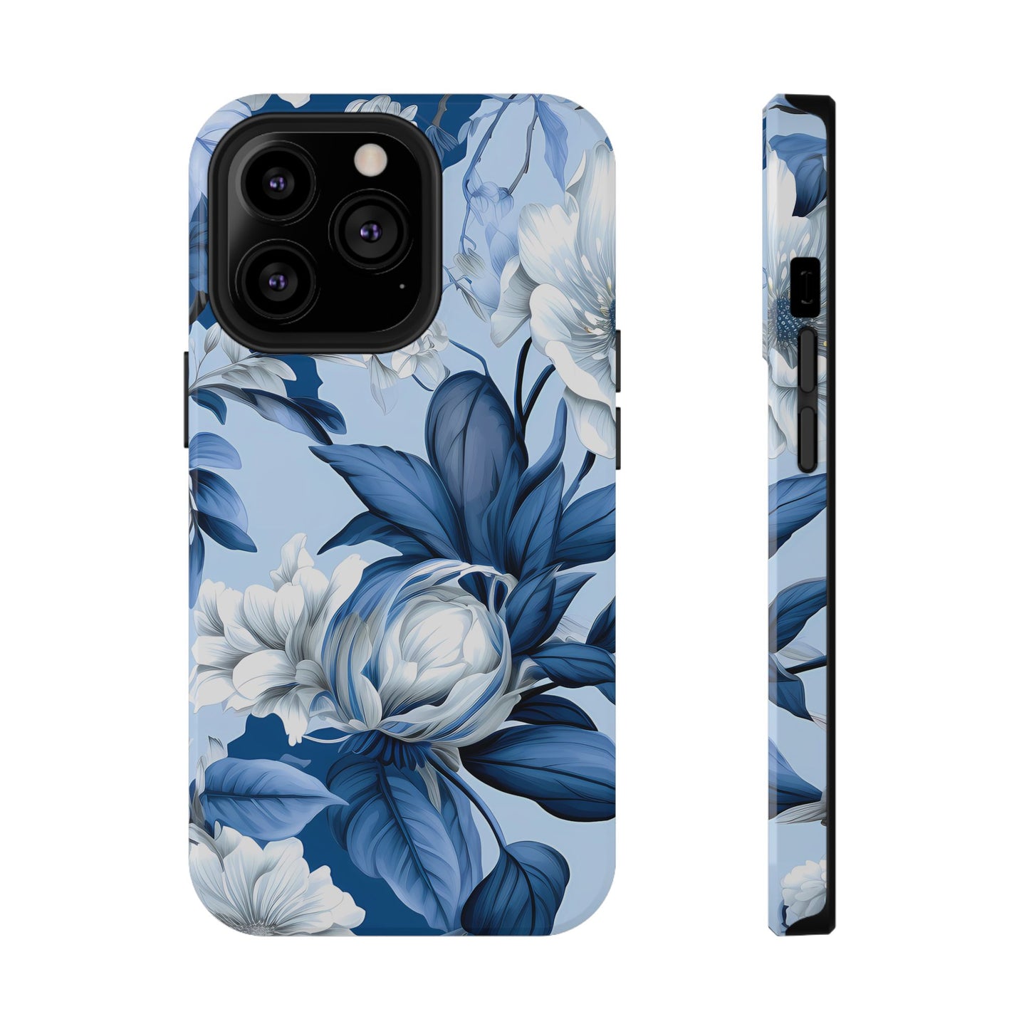 Elegant Blue Floral Phone Case