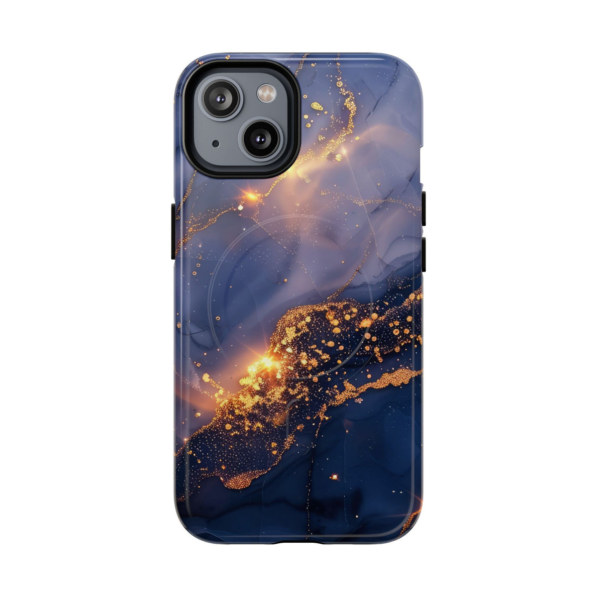 Black and Gold Marble phone case -Tough Magnetic iPhone Case