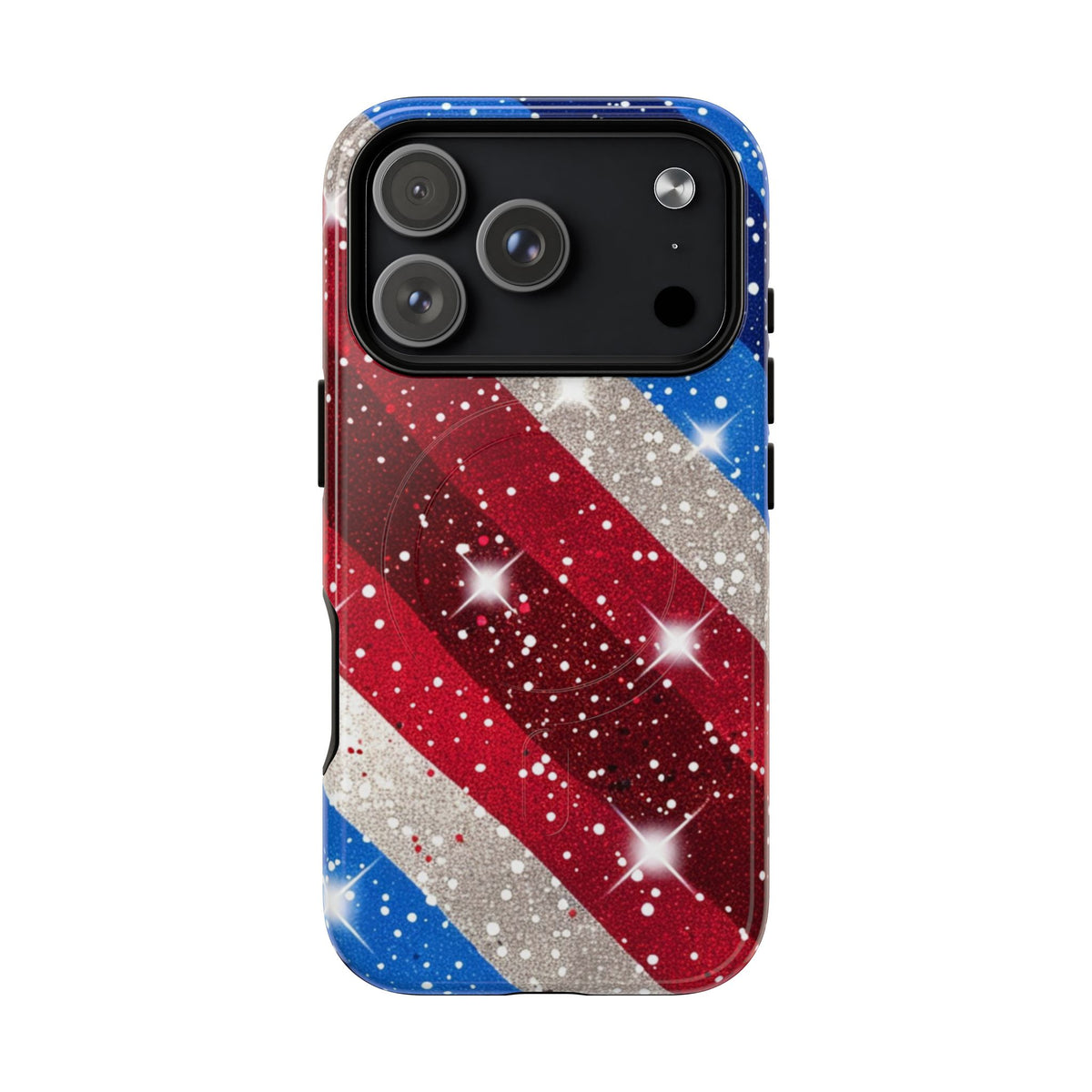 Glittery Patriotic Phone Case -Tough Magnetic iPhone Cover
