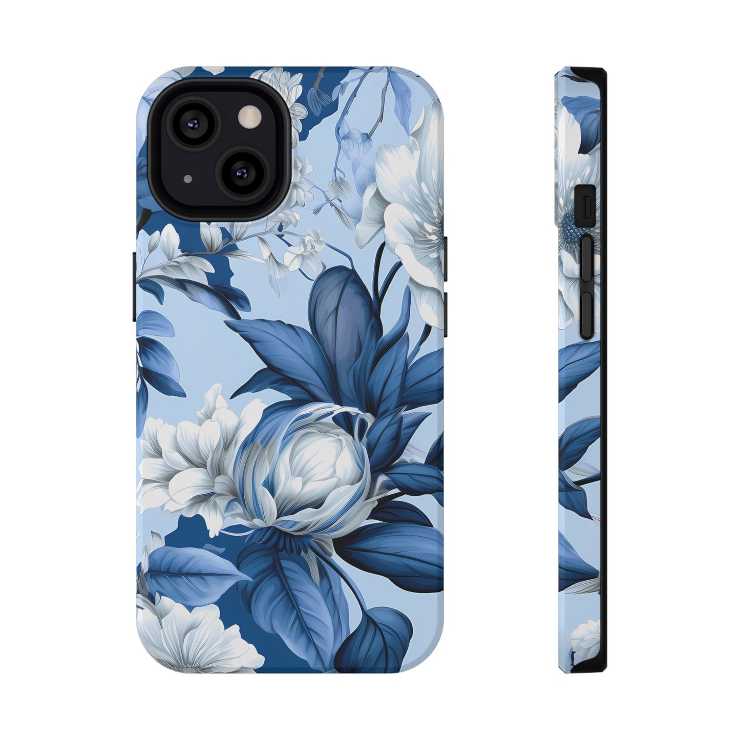 Elegant Blue Floral Phone Case