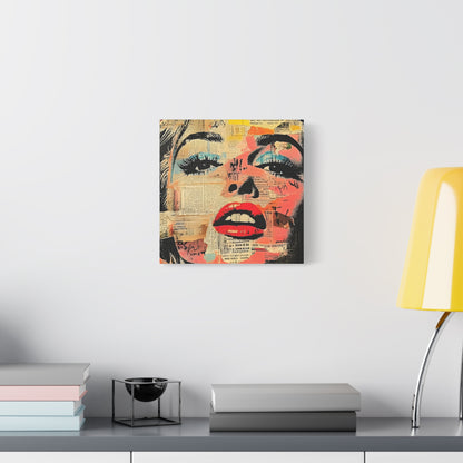 Canvas Wall Art Print, Retro Pop Culture Women 3 - Modern Home Decor, Wall Art, Gift for Art Lovers, Pop Art, Unique Gift for Her