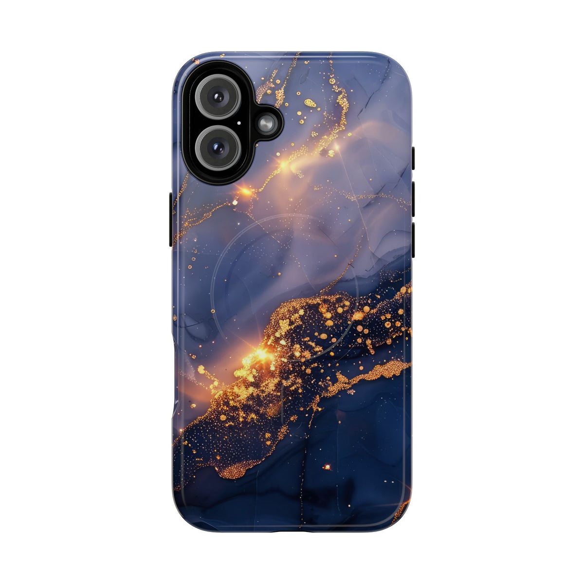 Black and Gold Marble phone case -Tough Magnetic iPhone Case