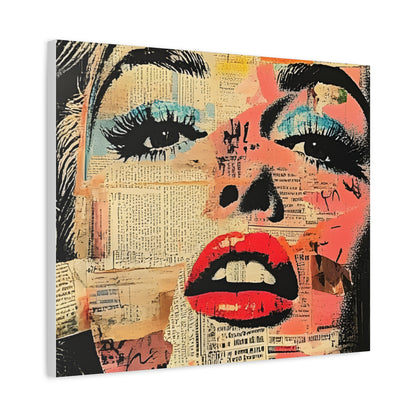 Canvas Wall Art Print, Retro Pop Culture Women 3 - Modern Home Decor, Wall Art, Gift for Art Lovers, Pop Art, Unique Gift for Her