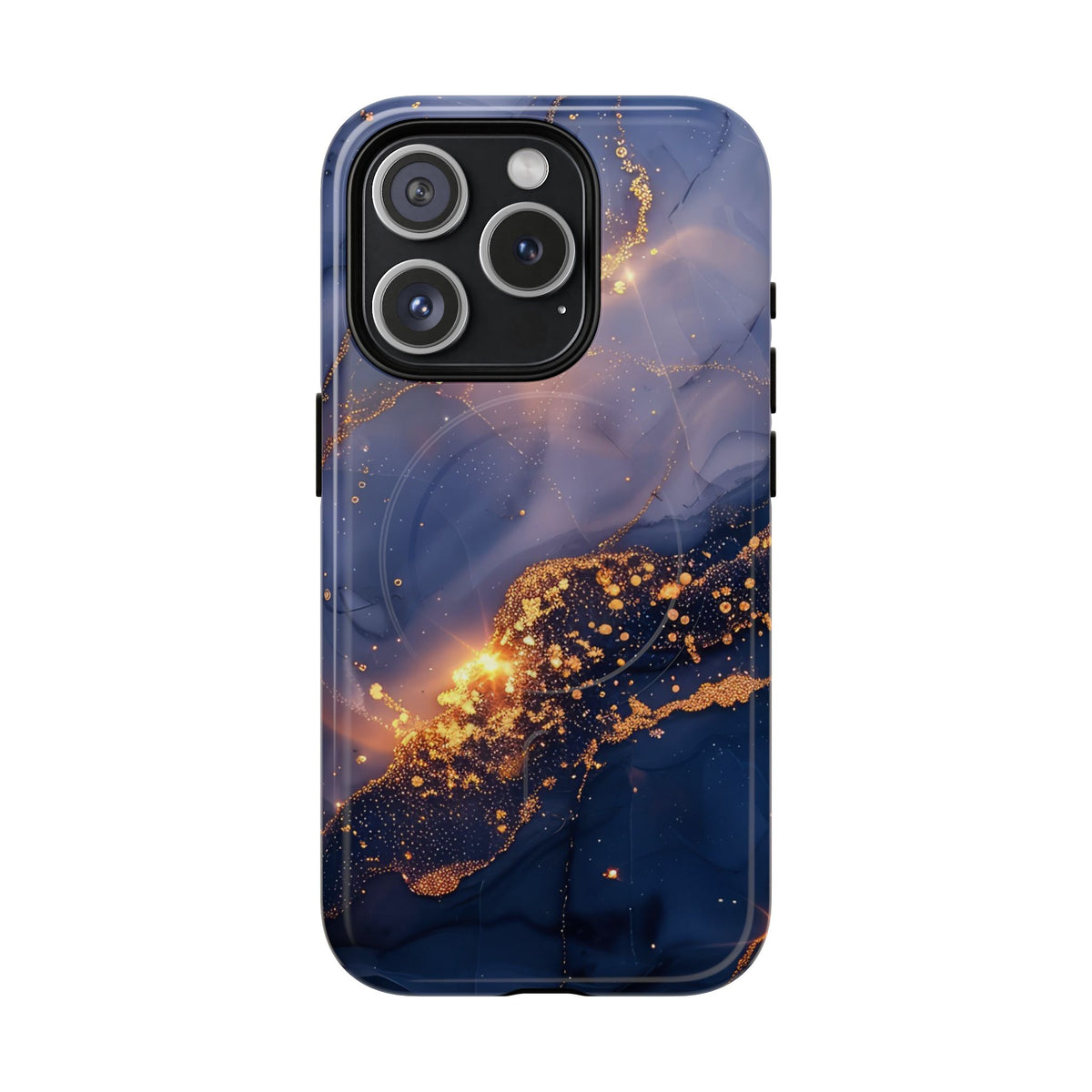 Black and Gold Marble phone case -Tough Magnetic iPhone Case