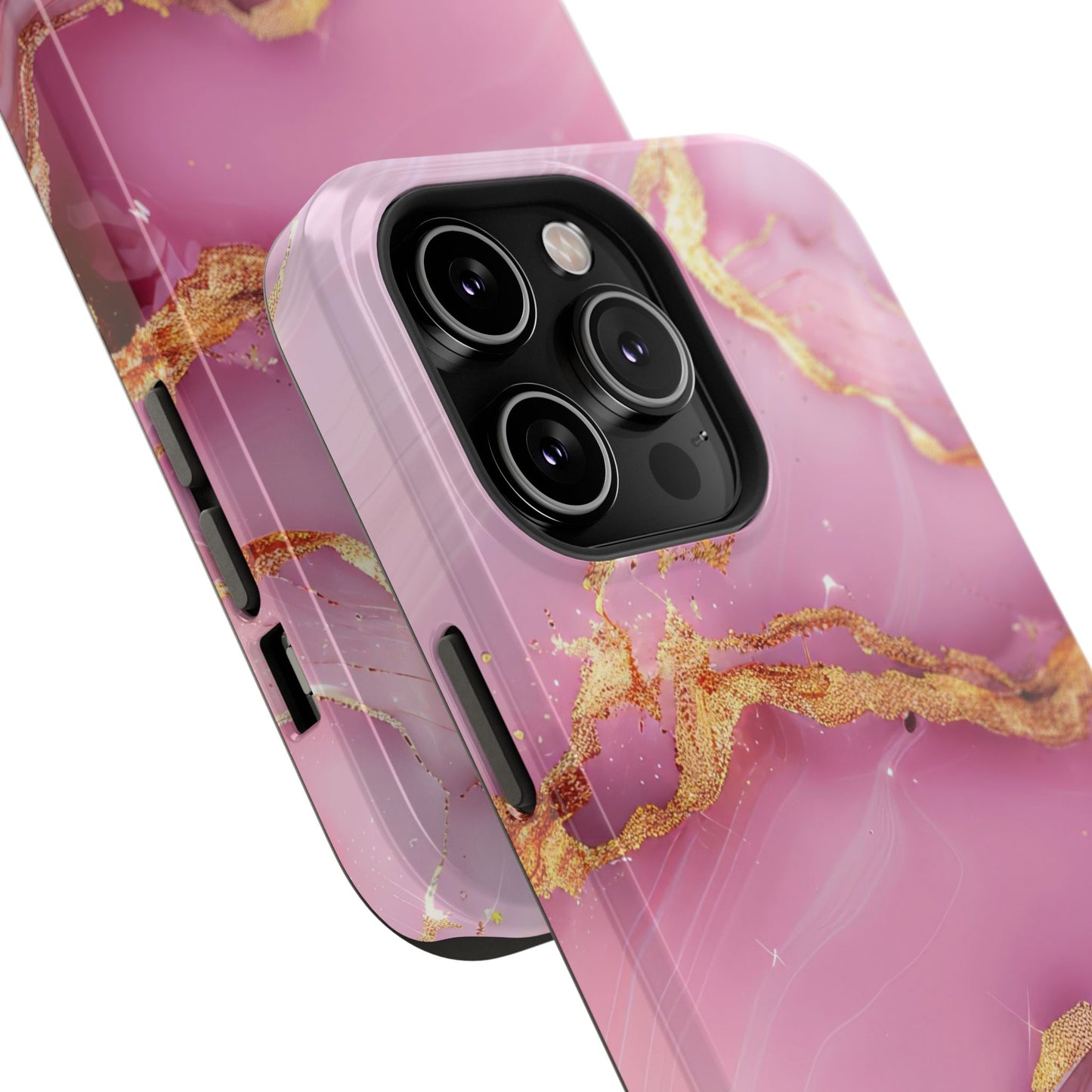 Elegant Marble Phone Case - Pink & Gold
