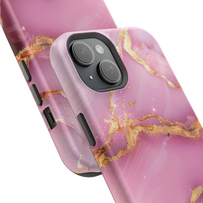 Elegant Marble Phone Case - Pink & Gold