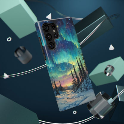 Aurora Borealis Impact-Resistant Phone Case - Durable Protection with Stunning Northern Lights Design