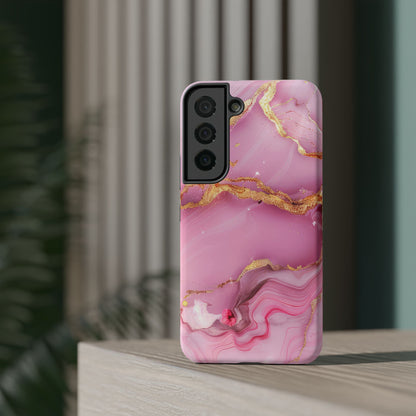 Elegant Marble Phone Case - Pink & Gold
