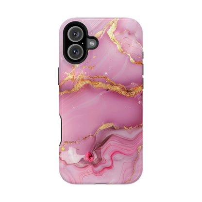 Elegant Marble Phone Case - Pink & Gold