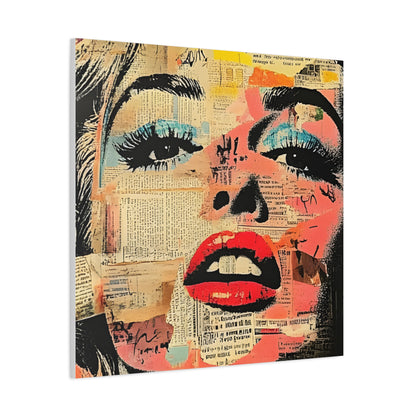 Canvas Wall Art Print, Retro Pop Culture Women 3 - Modern Home Decor, Wall Art, Gift for Art Lovers, Pop Art, Unique Gift for Her