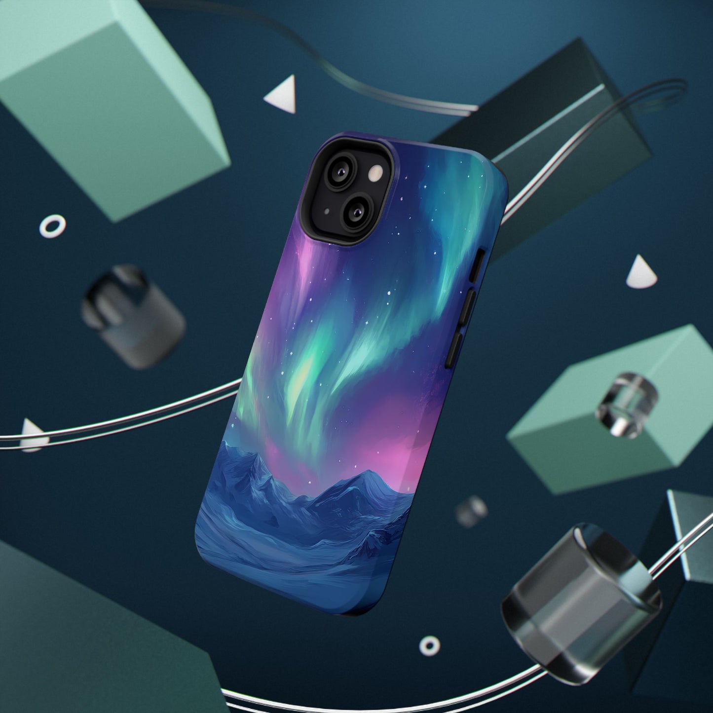 Aurora Borealis Impact-Resistant Phone Case - Colorful Northern Lights Design-2