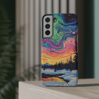 Nature-Inspired Impact-Resistant Phone Case - Vibrant Galaxy Sky Design
