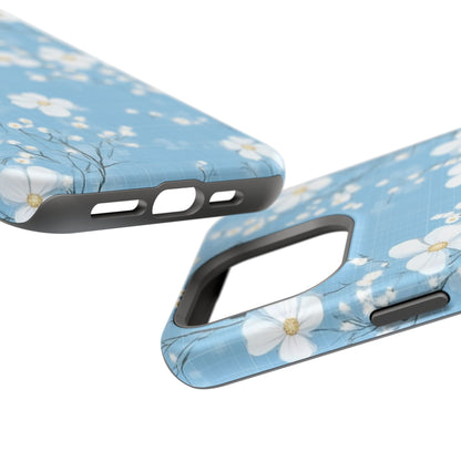 Powder Blue Floral Impact-Resistant Phone Case