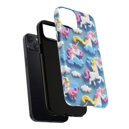 Whimsical Unicorn Blue Phone Case -Tough Magnetic iPhone Cover