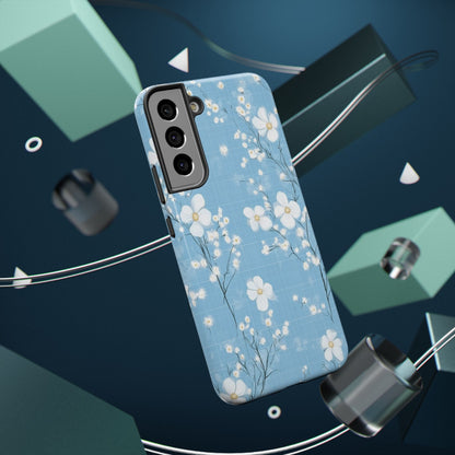 Powder Blue Floral Impact-Resistant Phone Case