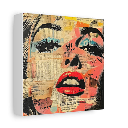 Canvas Wall Art Print, Retro Pop Culture Women 3 - Modern Home Decor, Wall Art, Gift for Art Lovers, Pop Art, Unique Gift for Her