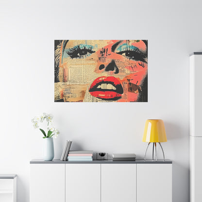 Canvas Wall Art Print, Retro Pop Culture Women 3 - Modern Home Decor, Wall Art, Gift for Art Lovers, Pop Art, Unique Gift for Her