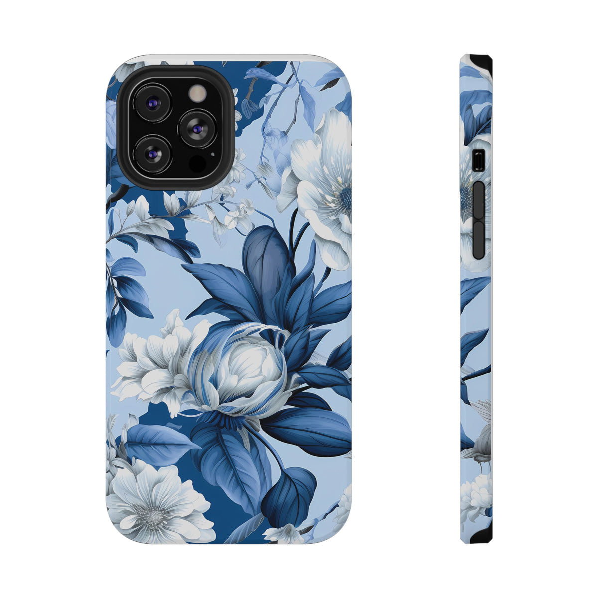 Elegant Blue Floral Phone Case