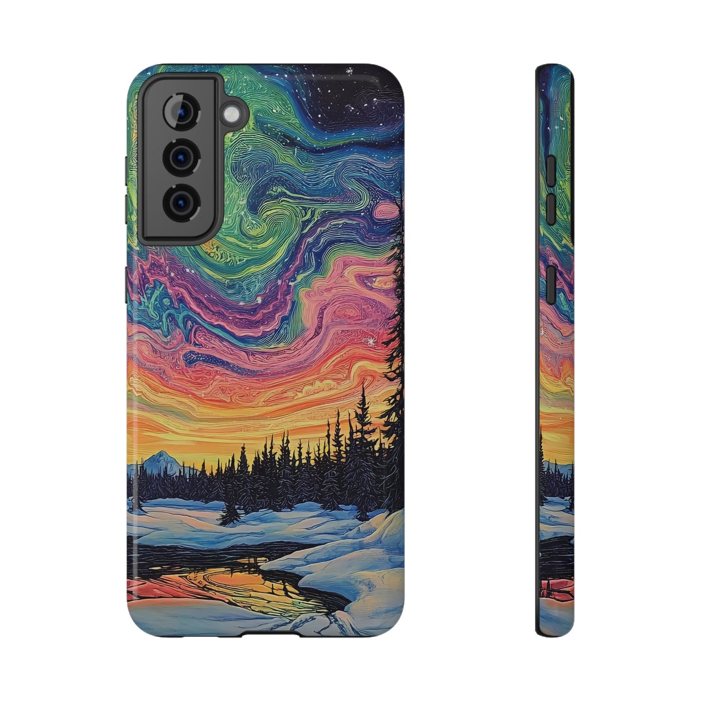Nature-Inspired Impact-Resistant Phone Case - Vibrant Galaxy Sky Design