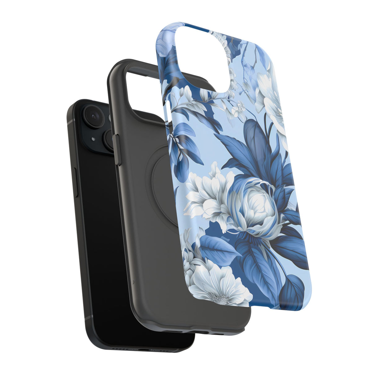 Elegant Blue Floral Phone Case
