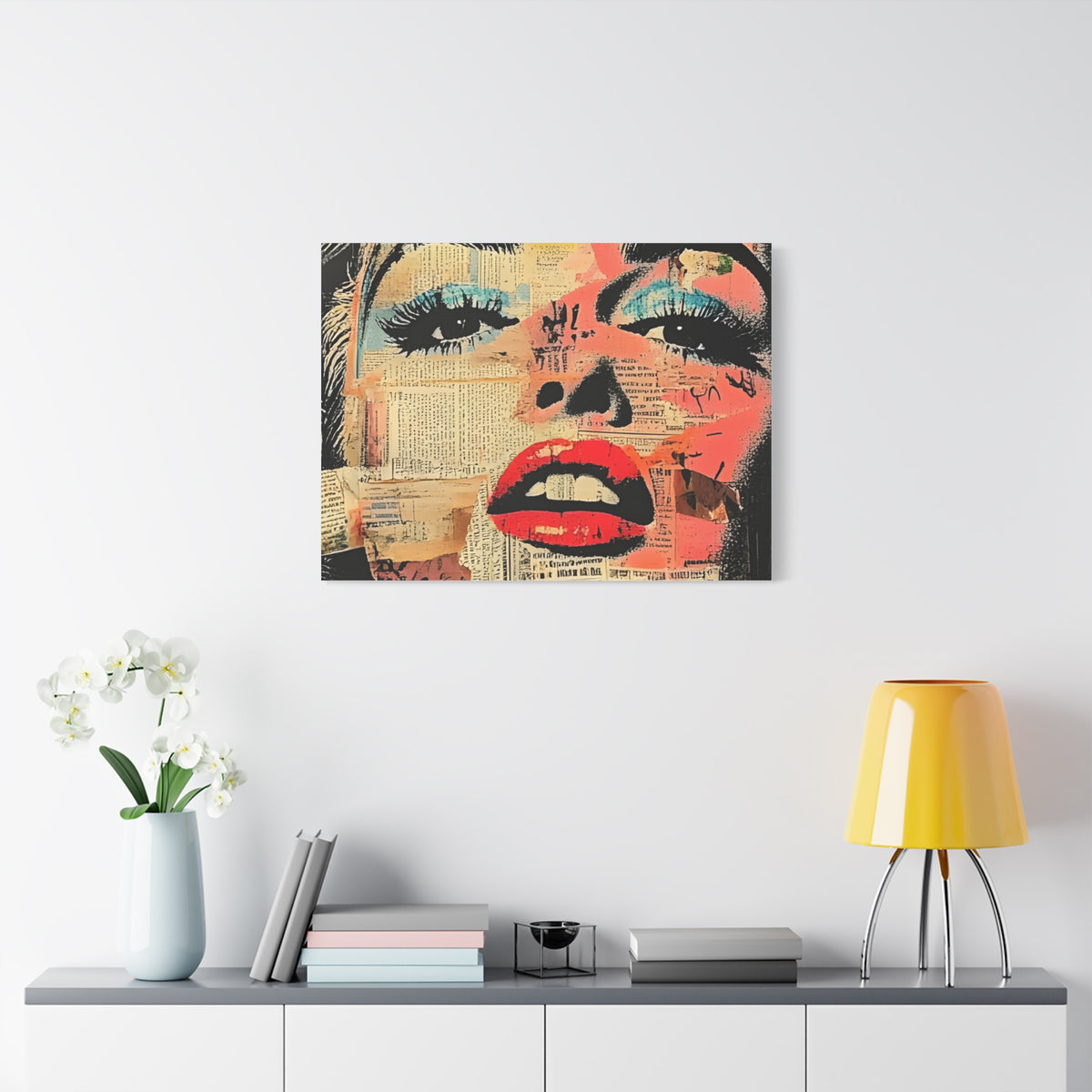 Canvas Wall Art Print, Retro Pop Culture Women 3 - Modern Home Decor, Wall Art, Gift for Art Lovers, Pop Art, Unique Gift for Her