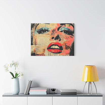 Canvas Wall Art Print, Retro Pop Culture Women 3 - Modern Home Decor, Wall Art, Gift for Art Lovers, Pop Art, Unique Gift for Her