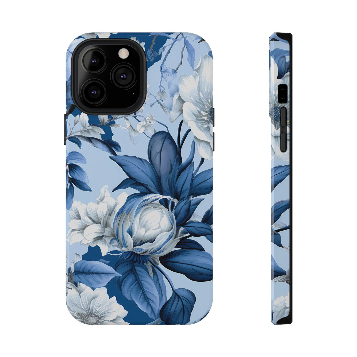 Elegant Blue Floral Phone Case