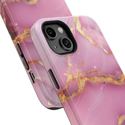 Elegant Marble Phone Case - Pink & Gold