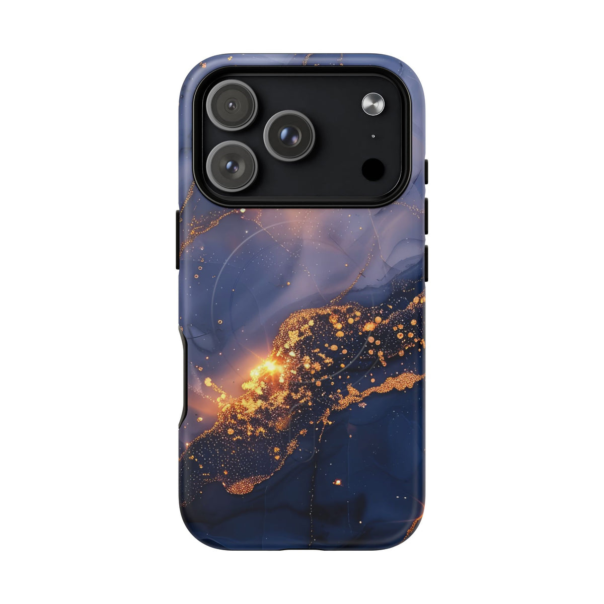Black and Gold Marble phone case -Tough Magnetic iPhone Case