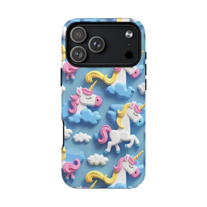 Whimsical Unicorn Blue Phone Case -Tough Magnetic iPhone Cover